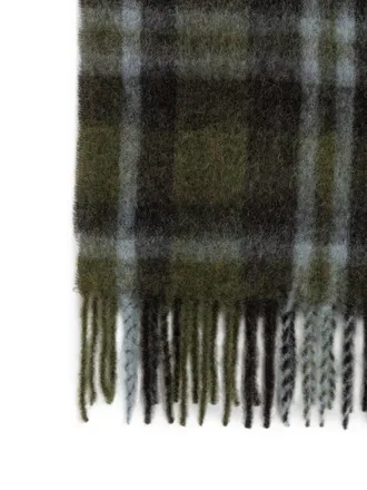 Closed Check Alpaca-Wool Blend Scarf - Green