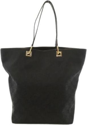Gucci Pre-owned Tote Bags, female, Black, Size: ONE SIZE Pre-owned GG Canvas Handbag