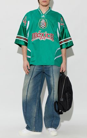 adidas V-neck T-shirt, Mens, Green