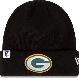 New Era Green Bay Packers Loop Label Knit Beanie NFL Cap Black