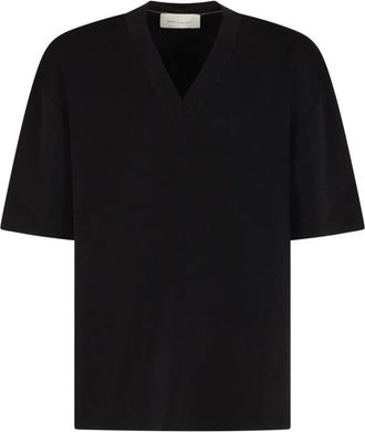 Ami Trui met korte mouwen en V-hals - Heren - T-shirts - Zwart - L - Tops