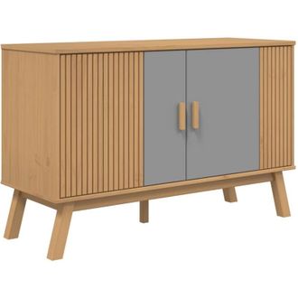 vidaXL Vidaxl - Sideboard olden Grey and Brown 114x43x73.5 cm Solid Wood Pine
