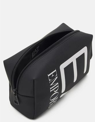 Emporio Armani Mens Oversize Logo Wash Bag / Pouch - Black