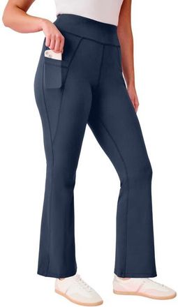 Roaman's Soft Sculpt Side Pocket Yoga Pants in Navy at Nordstrom, Size 16