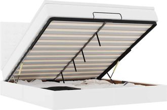 vidaXL Estructura Cama Otomana Colch&oacute;n Cuero Sint&eacute;tico Blanco Vidaxl