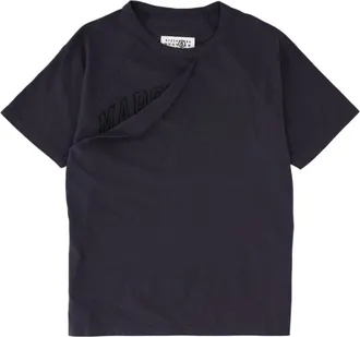 Maison Margiela Blue Cropped Relaxed-Fit T-Shirt