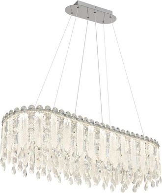 Globo Lighting L&aacute;mpara De Techo Colgante De 99 X 36 Cm Con Cristales K5 Cromados, Led Regulable, 2700-6000 K, Control Remoto