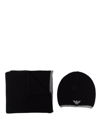 Emporio Armani Embroidered logo scarf & beanie