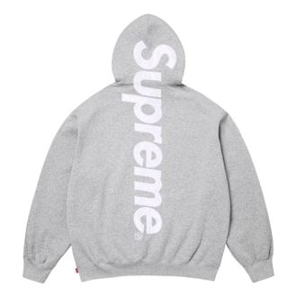 SUPREME SS26 Satin Appliqu&eacute; Hooded Sweatshirt Heather Grey SUP-SS26-191-GRY