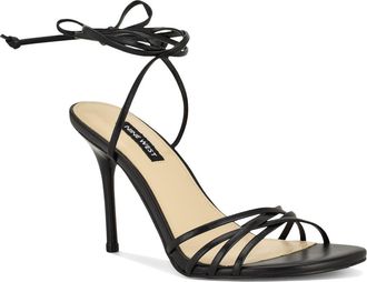 Nine West Opela Ankle Wrap Sandal in Black at Nordstrom, Size 6.5