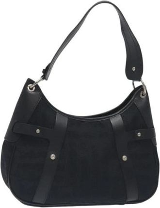Ferragamo Tweedehands Canvas handtassen - Dames - Vintage Schoudertas - Zwart - ONE Size - Leer - Vintage