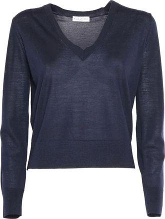 Ballantyne Maglione in lana con scollo a V - Blu