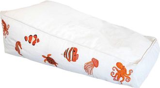 MX HOME Tumbona de exterior flotante color blanco con bordados naranja