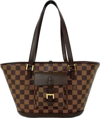Louis Vuitton Brown Damier Canvas Leather Pvc Handbag Tote Bag (Pre-Owned)