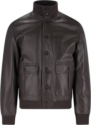 Valstar Brown Valstarino Leather Down Jacket