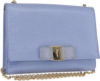 Ferragamo Pre-owned Cross Body Bags, female, Blue, Size: ONE SIZE Pre-owned Leather Cross Body Bag