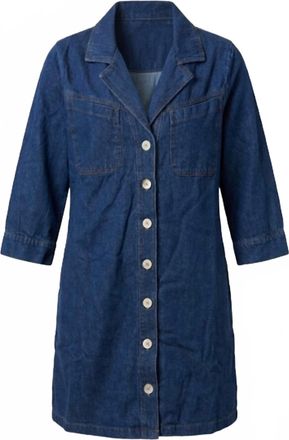 Entro Womens Long Sleeve Denim Dress In Medium Wash