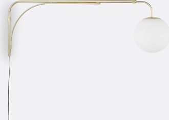 La Redoute Interieurs Wandlamp in messing en opaline glas, Moricio