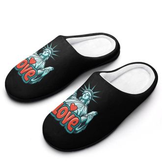 Generic I Love New York Funny Mens Slippers Cotton Warm House Shoes Memory Foam Sandals Print Size 7-14