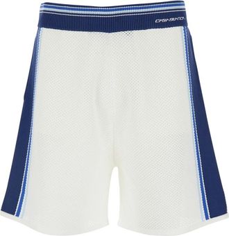 Casablanca Gestreept Mesh Trainingshort - Heren - Korte sportbroeken - Wit - XL - Fitness