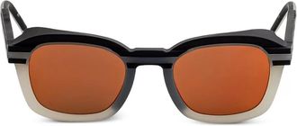 Thom Browne Zonnebril met vierkant montuur - Zwart