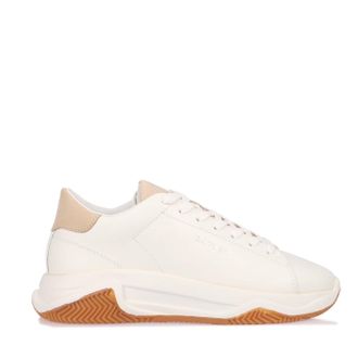 Lavair Mens Linear Trainers in White Leather - Size UK 11