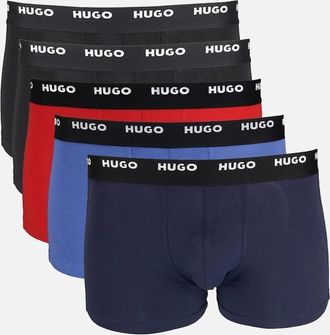 HUGO BOSS Mens HUGO 5-Pack Boxer Trunks, Multi-colour - Navy - Size: 32/33/32