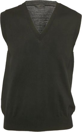 Prada Top in lana con scollo a V - Nero