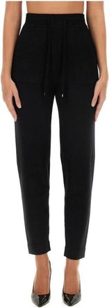 Max Mara Conjunto de Sudadera con Capucha y Pantalones Jogger con Logo Bordado - Trousers - Mujer - Negro - M