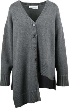 Niccol&ograve; Pasqualetti Asymmetrische Cardigan - Dames - Cashmere truien - Grijs - XS - Kasjmier - Truien & Vesten