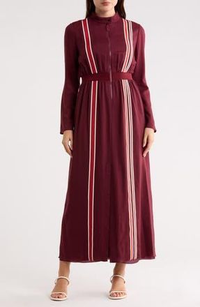 Longchamp Stripe Wool Maxi Dress in Burgundy at Nordstrom Rack, Size 40