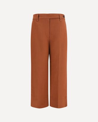 Brunello Cucinelli Cigarette Pants in fluid viscose and linen twill Female 46
