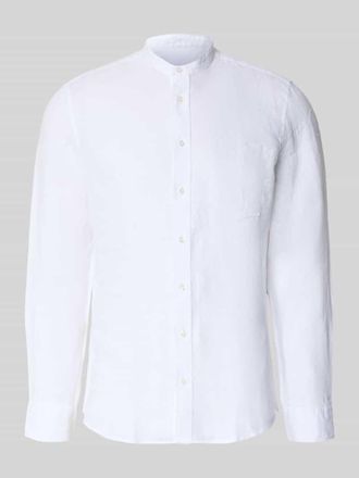 Seidensticker Slim Fit Leinenhemd mit Stehkragen Modell Mandarin in Weiss, Gr&ouml;&szlig;e 38
