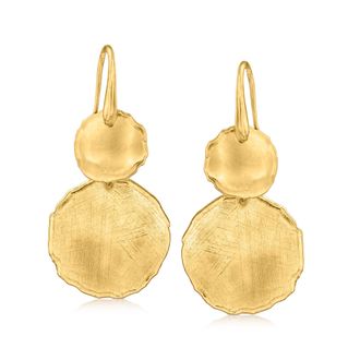 Ross-Simons Italian 18kt Gold Over Sterling Circle Drop Earrings