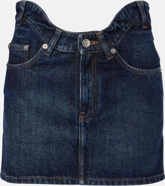 Jean Paul Gaultier Curved denim miniskirt