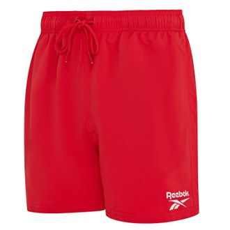 Reebok Badeshorts REEBOK Yale, Herren, Gr. XL, N-Gr, rot (vector rot), Microfaser, Polyester, clean, unifarben, Badehosen Badeshorts, mit Kordelzug und elast
