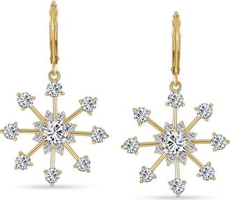 Bling Jewelry CZ Snowflake Drop Earrings in Clear at Nordstrom Rack