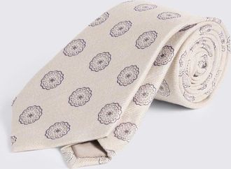 Moss Cream Brown Medallion Tie