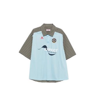 Martine Rose Checked Panel Polo Shirt