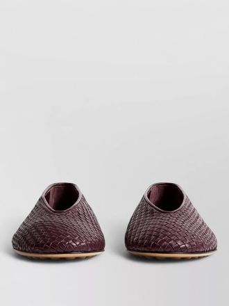 Bottega Veneta braided leather loafers almond toe trim