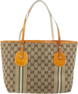 Gucci Pre-owned Tote Bags, female, Beige, Size: ONE SIZE Pre-owned Jolie Web Tote