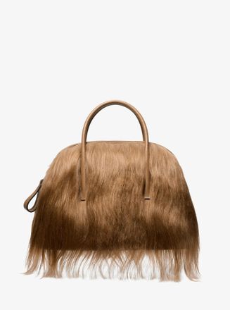 Michael Kors Kaitlin Large Long Haired Shearling Dome Satchel