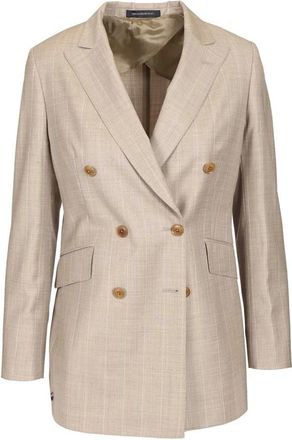 Sartoria Latorre S26Lator Blazer - Dames - Blazers - Beige - XS - Katoen - Jassen