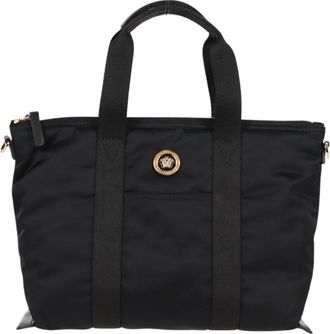 Versace Medusa Black Nylon Handbag (Pre-Owned)