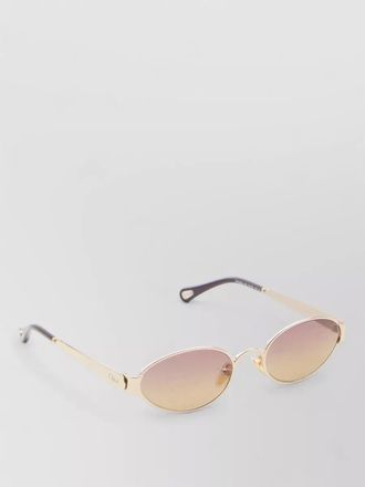 Chlo&eacute; holly oval gradient lens metal sunglasses