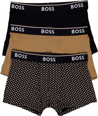 HUGO BOSS Mens Logo-Waistband Trunks - 3 Pack S