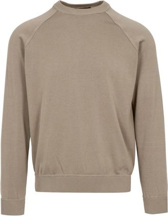 FILIPPO DE LAURENTIIS Raglan Sleeve Crewneck - Heren - Sweatshirts - Groen - XL - Katoen - Hoodies & sweatvesten