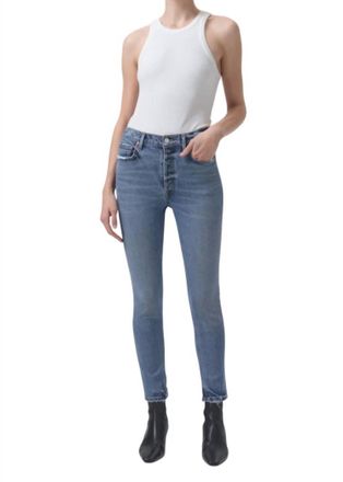 A Gold E Nico High Rise Slim Fit Jeans In Blame