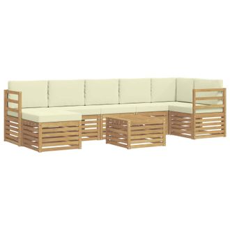 vidaXL Conjunto De Sof&aacute;s De Exterior 8 Pcs Blanco Y Crema Vidaxl