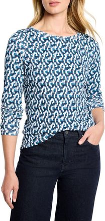Nic+Zoe Print Top in Blue Multi at Nordstrom, Size 1X